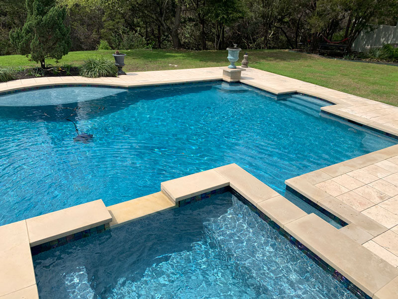 custom stone backyard pool